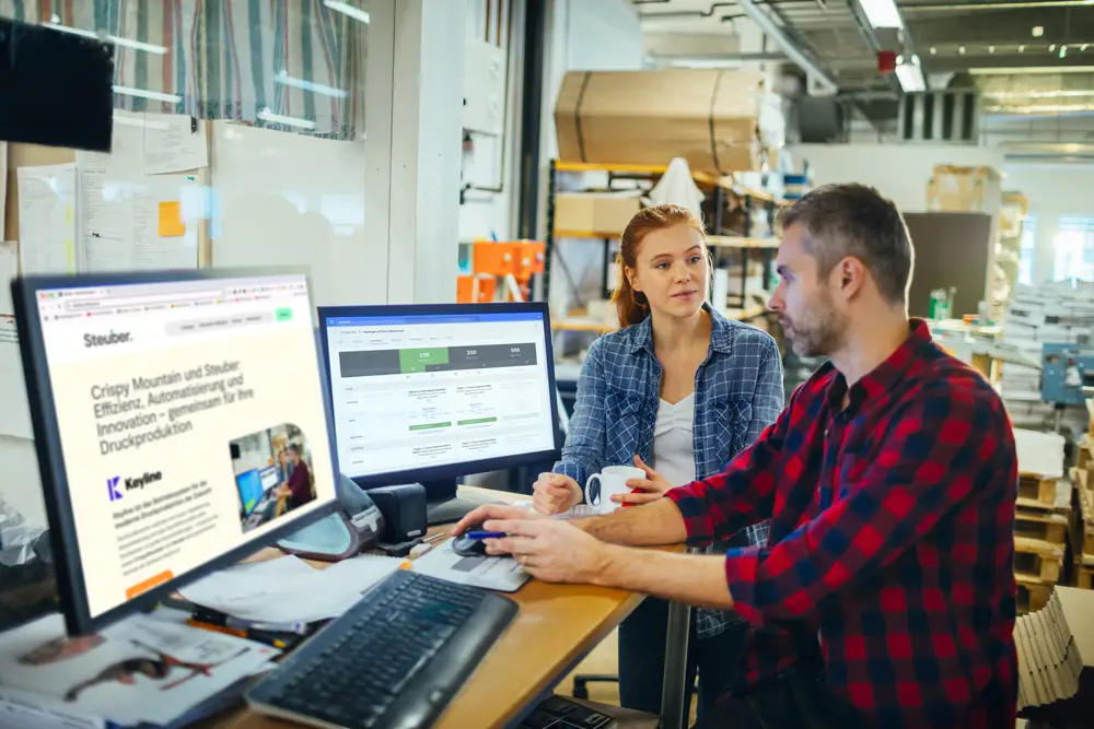 Keyline Anwendung auf einem Bildschirm